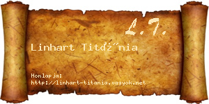 Linhart Titánia névjegykártya